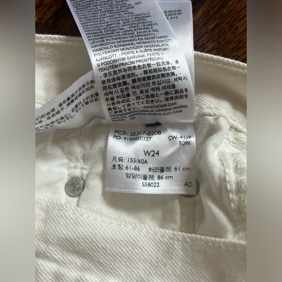 Levi’s 501 original high waist denim shorts white size 24 - Picture 3 of 10